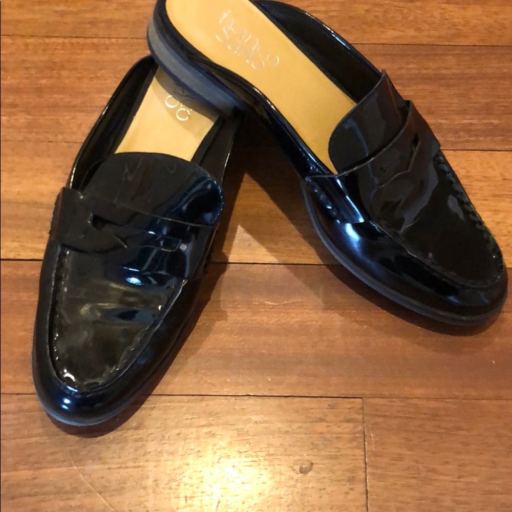 Black size 7 Franco Sarto penny loafer mules